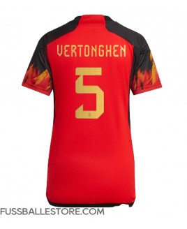 Günstige Belgien Jan Vertonghen #5 Heimtrikot Damen WM 2022 Kurzarm